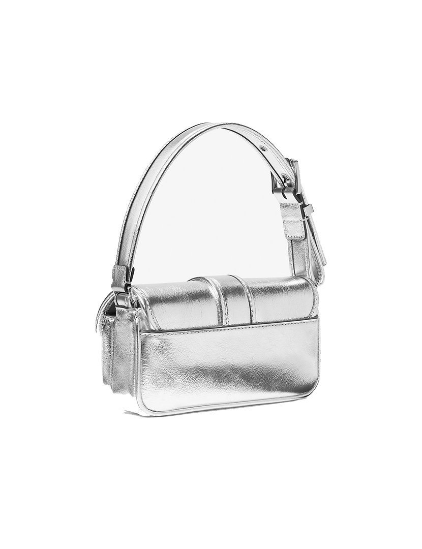 Colby Extra-Small Metallic Shoulder Bag Silver