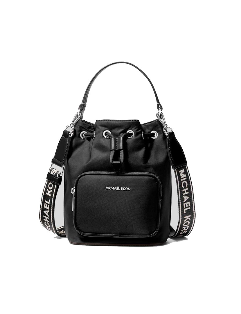 Khai Small Nylon Bucket Bag Black