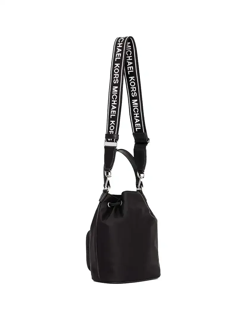 Khai Small Nylon Bucket Bag Black