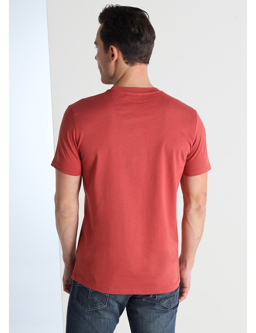 T-Shirt Homem Vermelho com Estampado Vermelho
