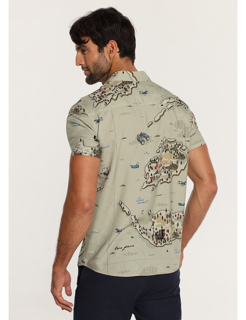 Camisa Homem com Estampado Verde