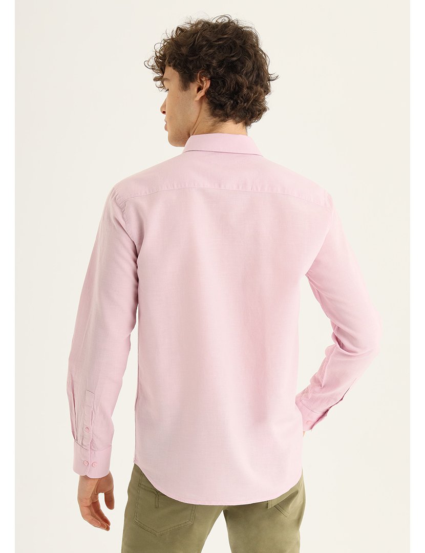 Camisa Linho Homem Rosa