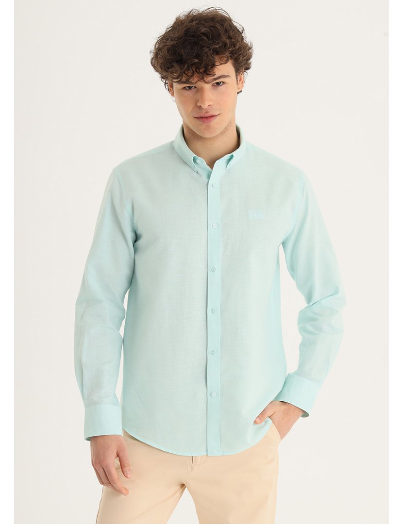 Camisa Linho Homem Verde