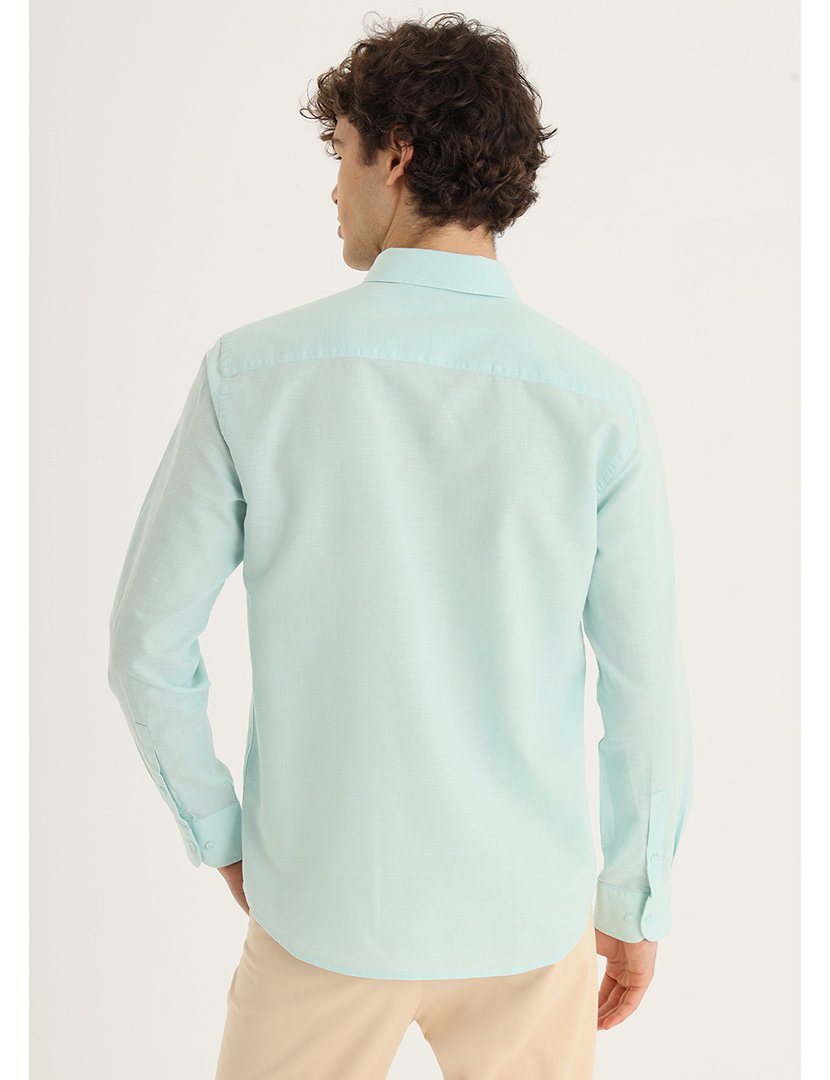 Camisa Linho Homem Verde