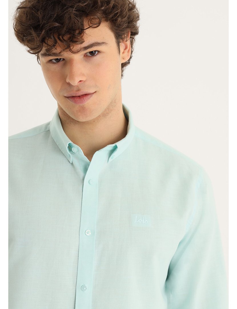 Camisa Linho Homem Verde