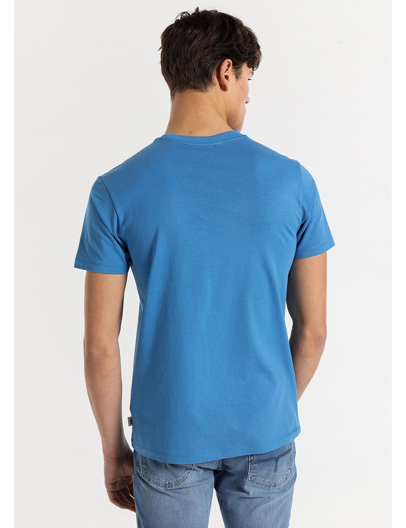 T-Shirt Homem com Estampado Azul