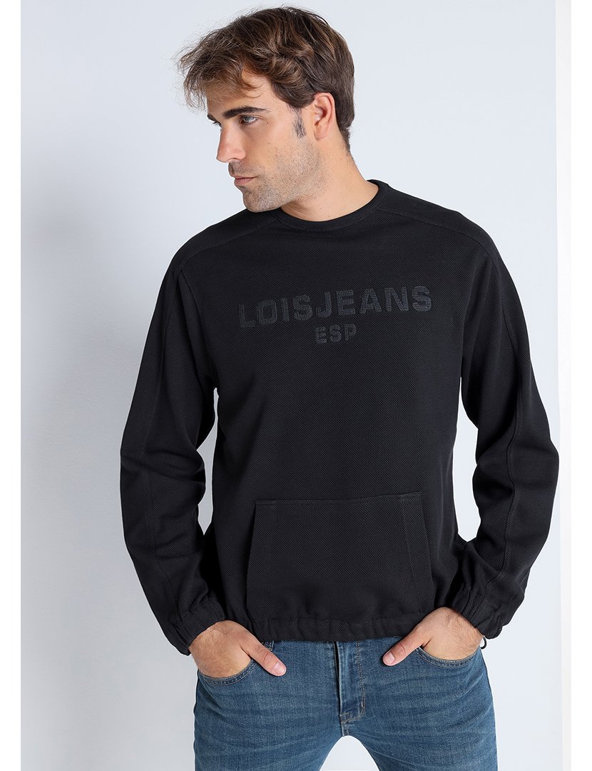 Sweatshirt Homem com Bordado 3D Preto