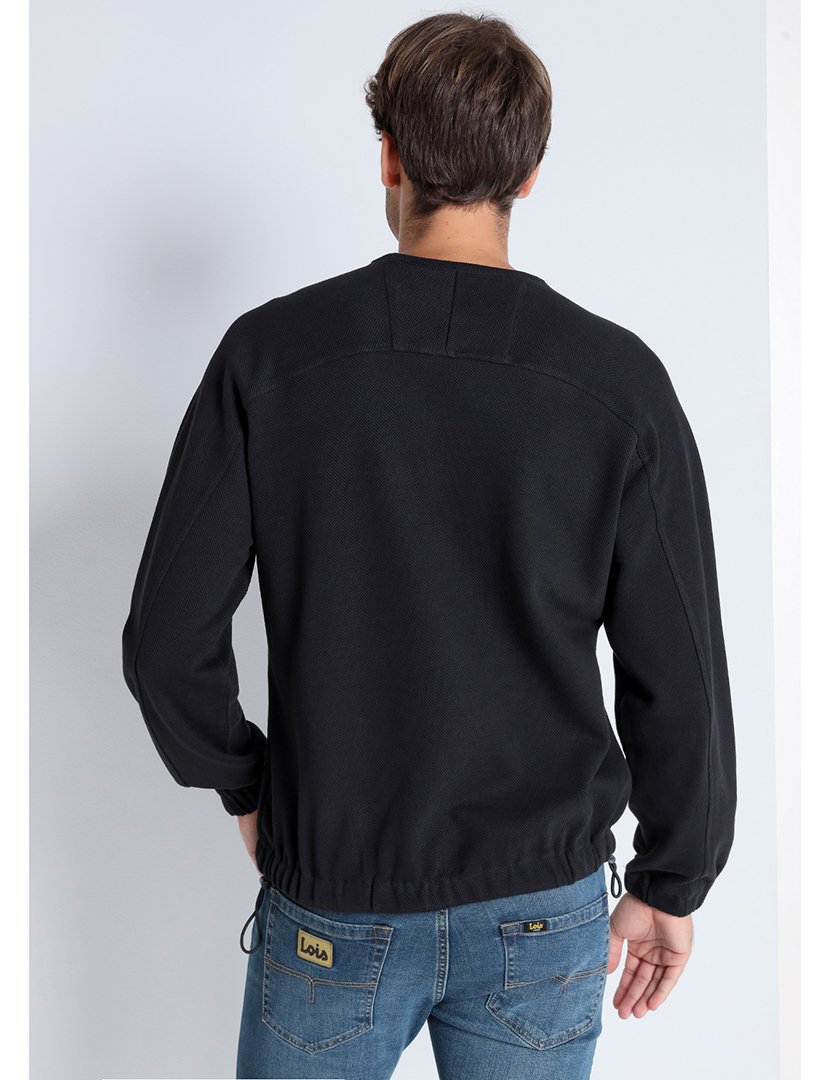 Sweatshirt Homem com Bordado 3D Preto