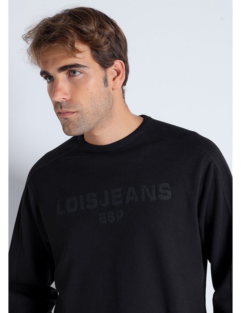 Sweatshirt Homem com Bordado 3D Preto