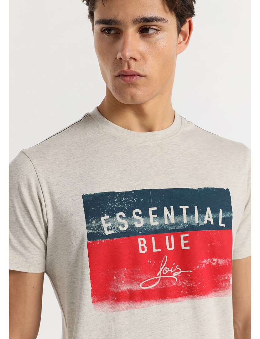 T-Shirt Homem com Estampado Cinzento