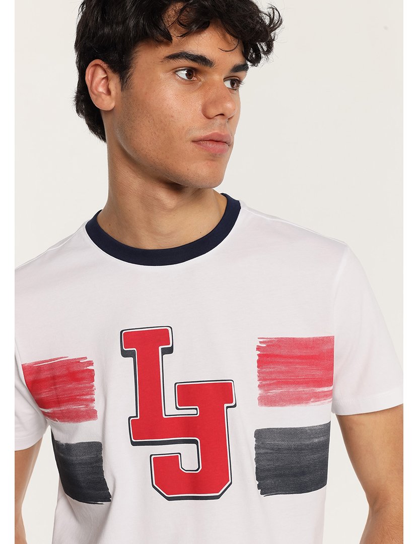 T-Shirt Homem com Estampado Branco