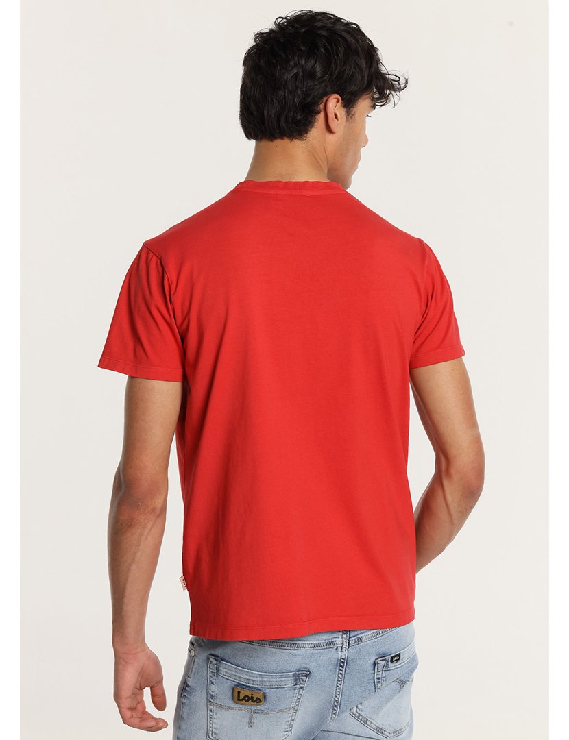 T-Shirt com bolso Homem Vermelho