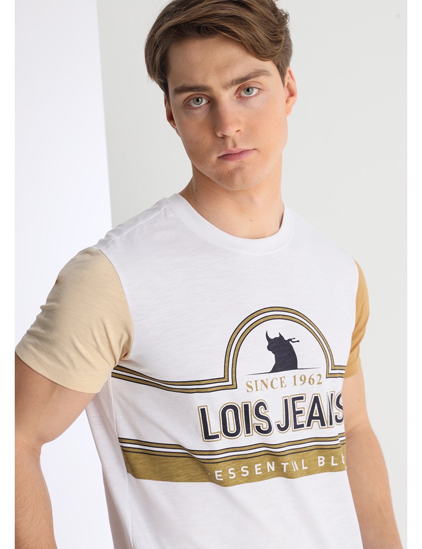 T-Shirt Homem Estilo Vintage Branco