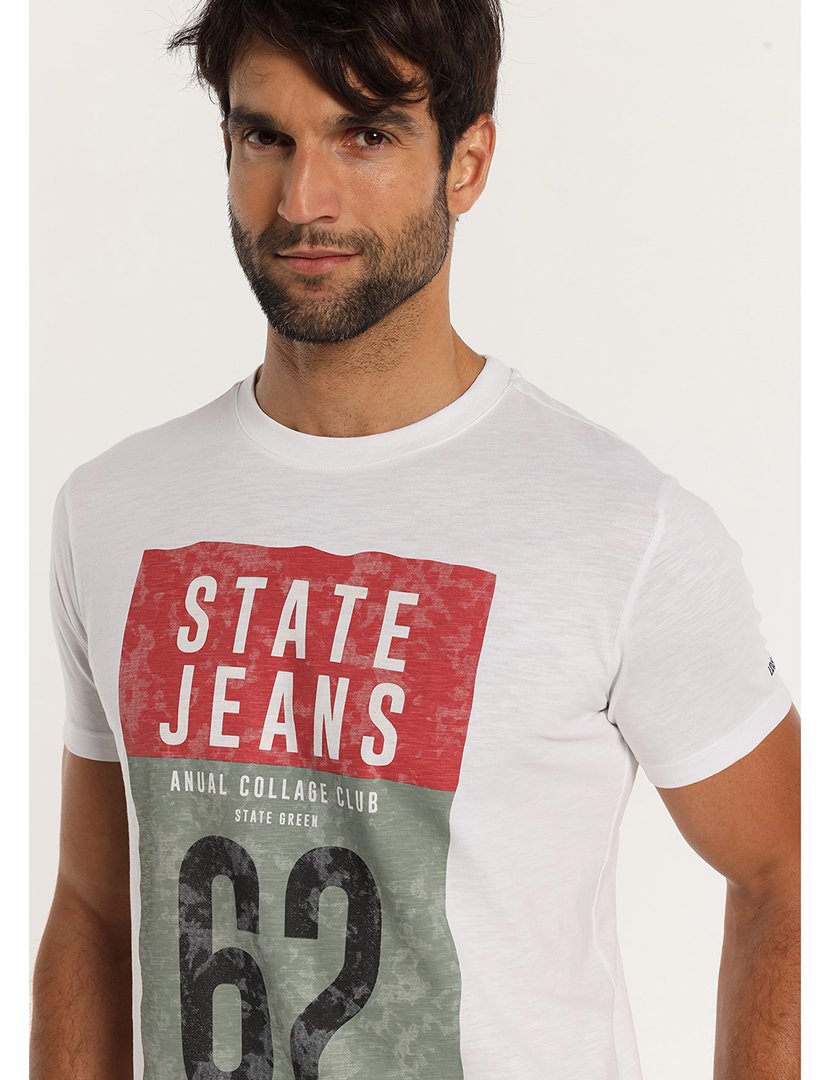 T-Shirt Homem com Estampado Branco