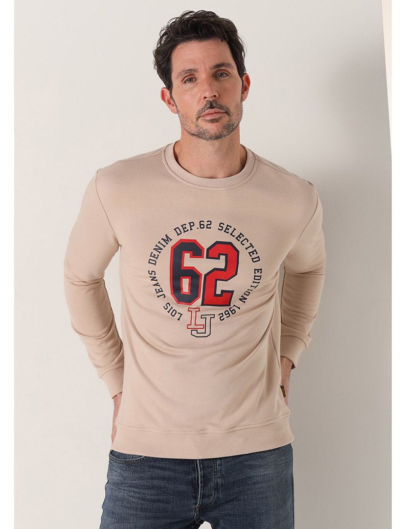 Camisola Homem com Estampado Bege