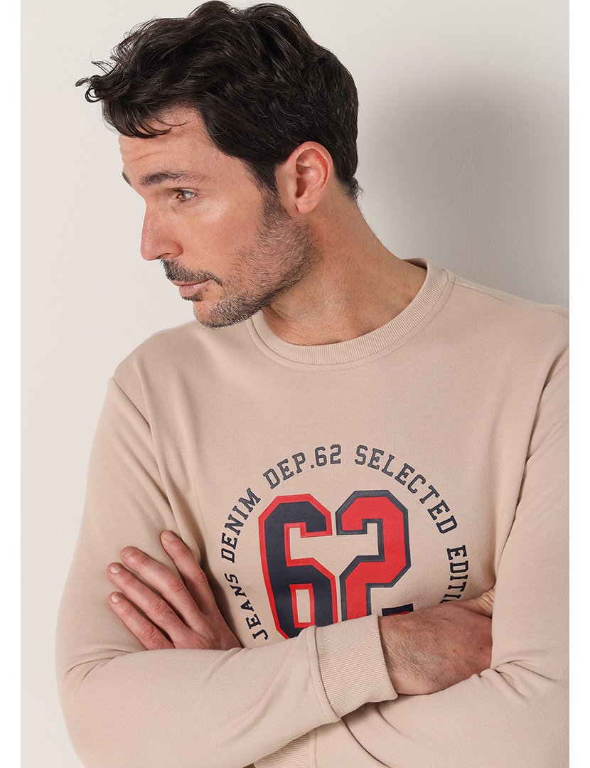 Camisola Homem com Estampado Bege