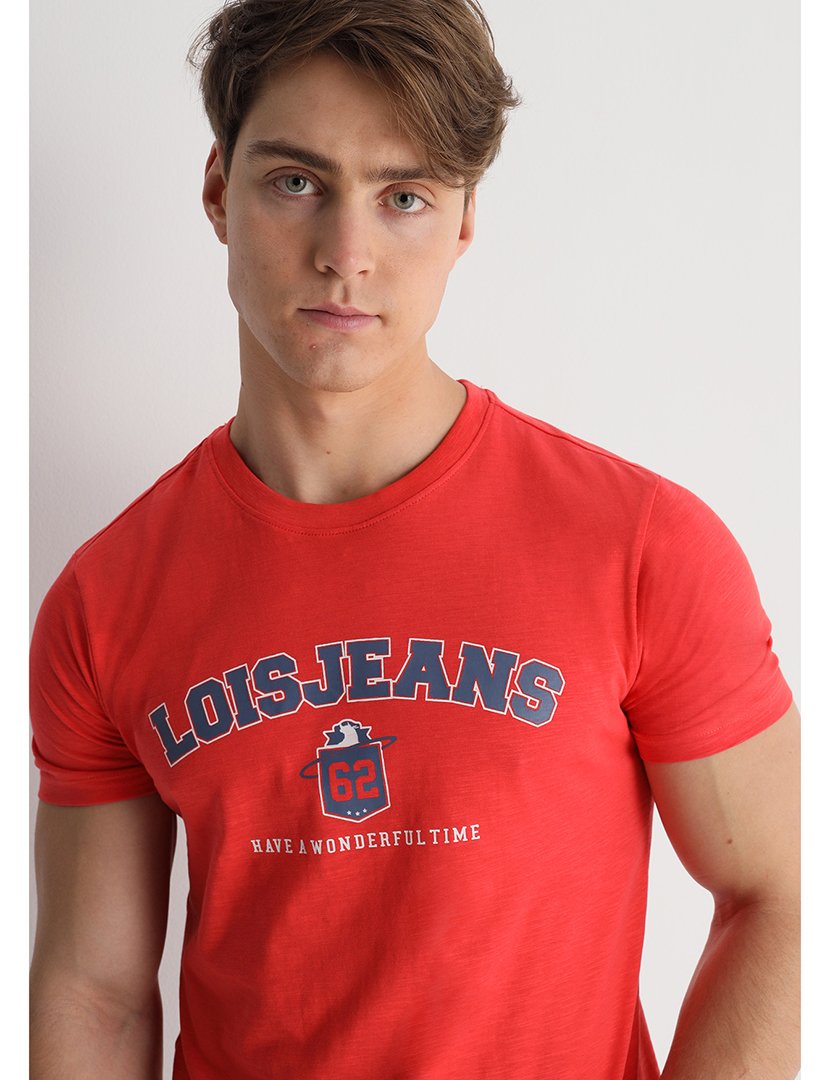 T-Shirt Homem com Estampado 62 Vermelho