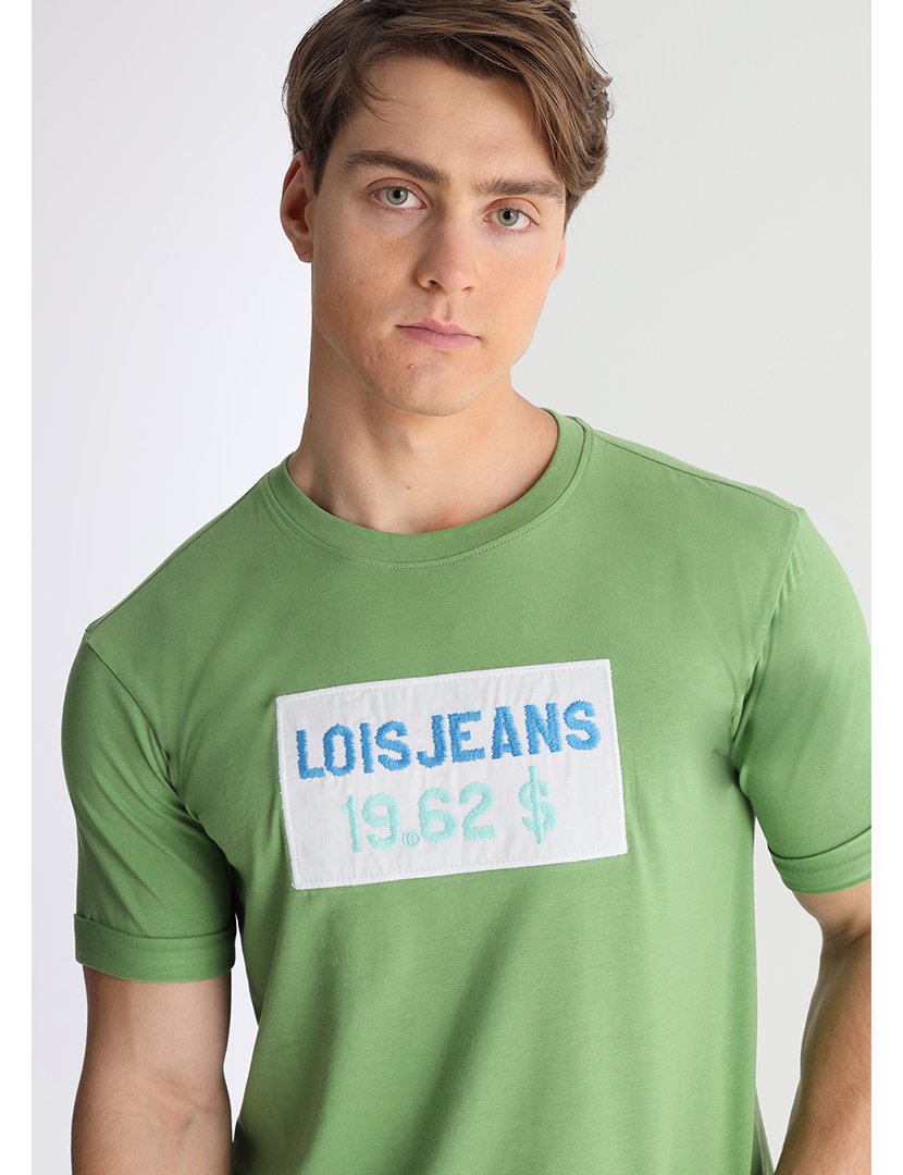 T-Shirt Homem com Estampado Dólar Verde