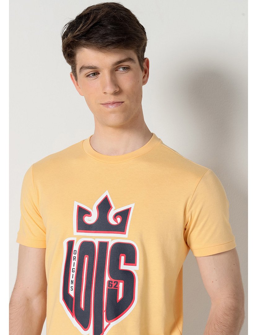 T-Shirt Homem com Estampado Amarelo