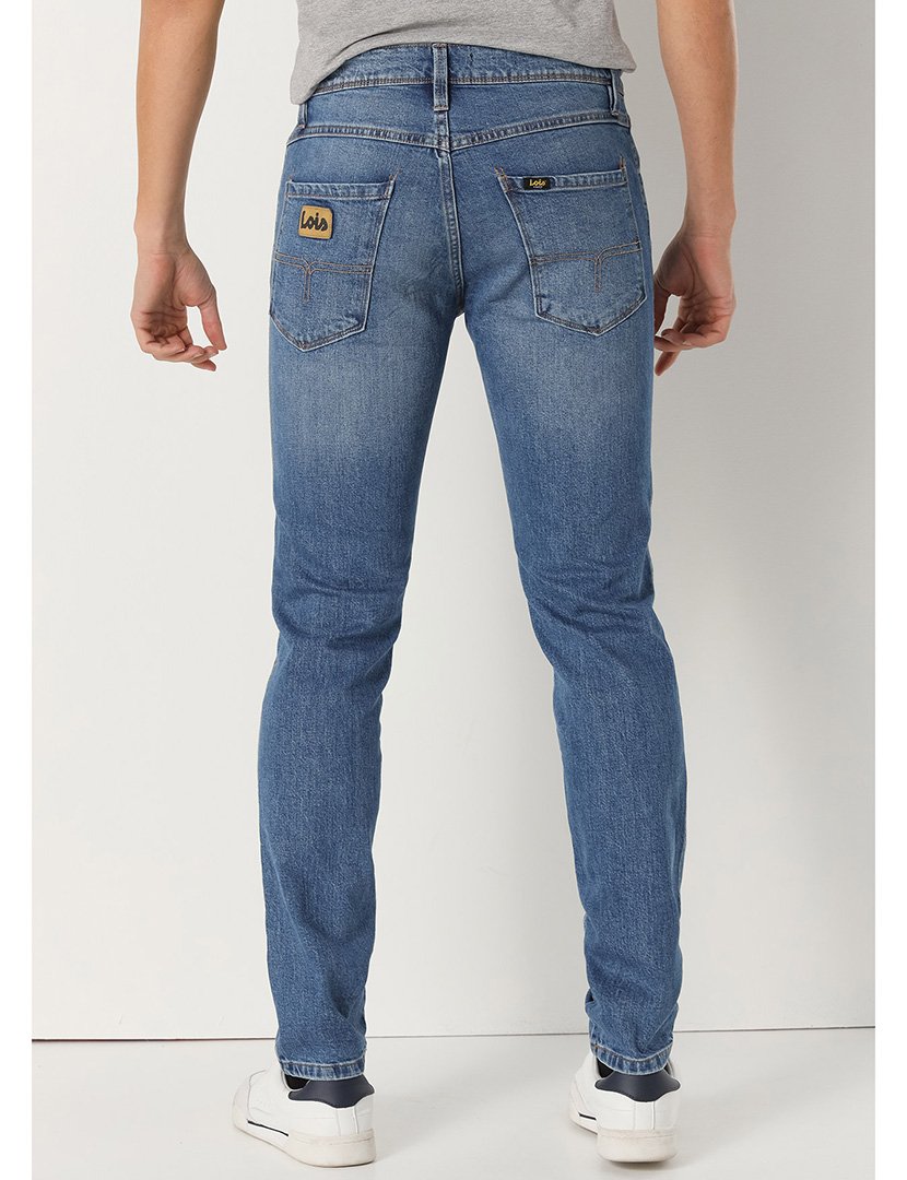 Calças Ganga Homem Slim Fit Cintura Média Azul