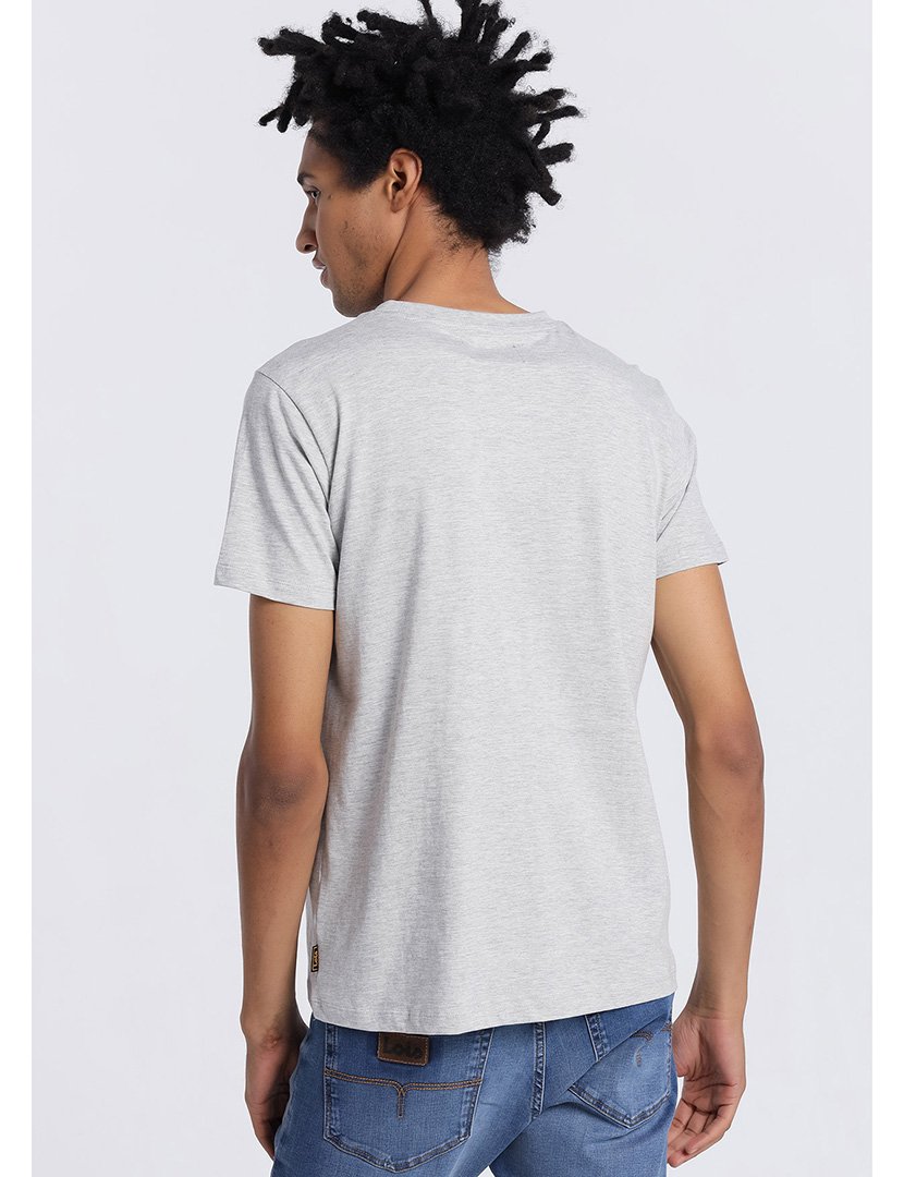 T-Shirt Homem com Estampado Cinzento