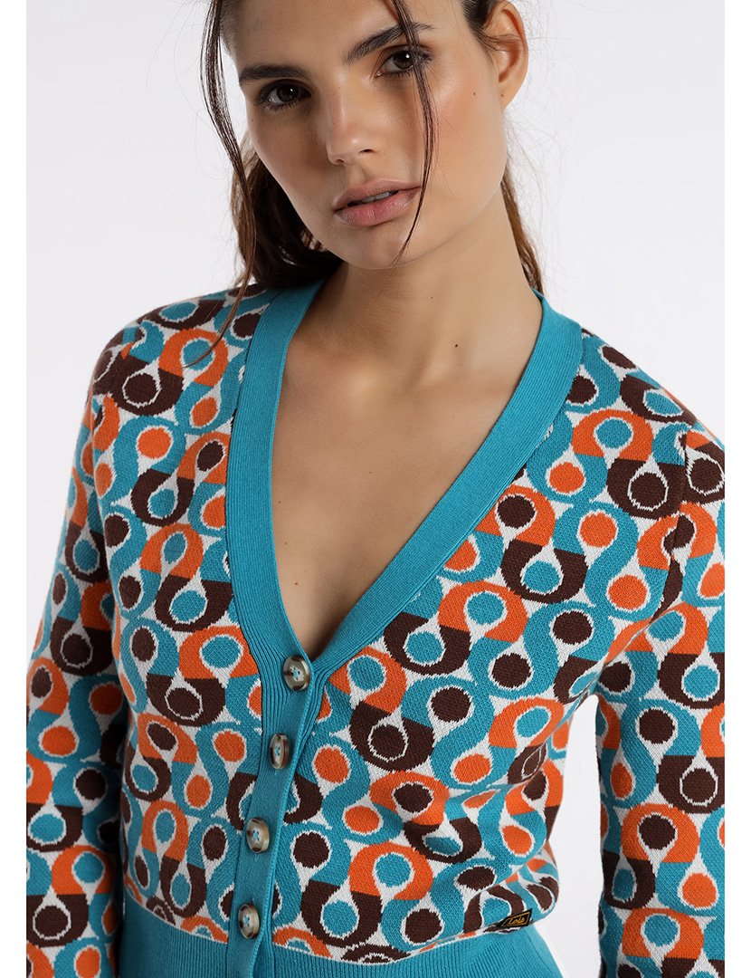 Cardigan Senhora Multicolorido