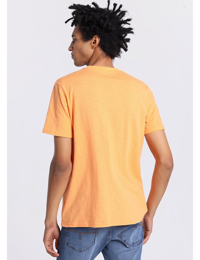 T-Shirt Homem com Estampado Laranja