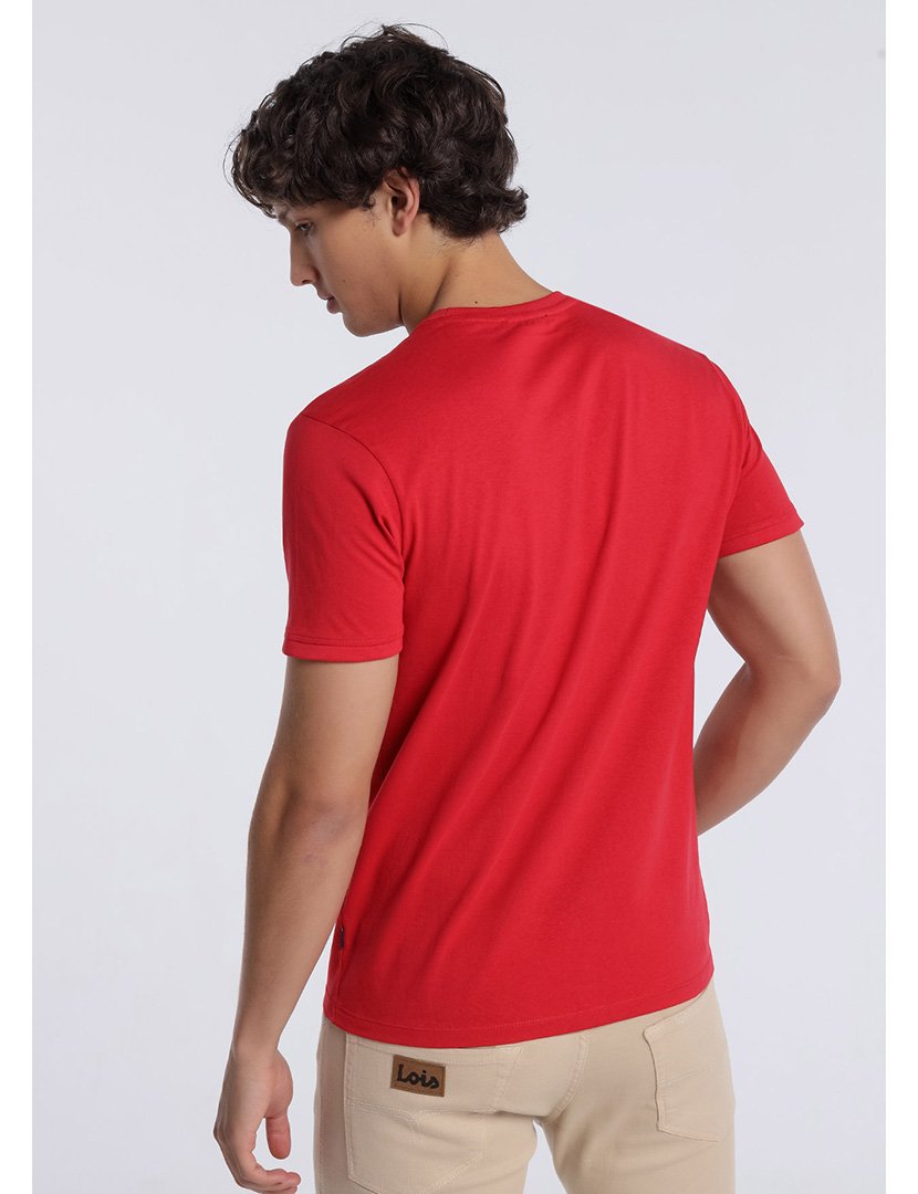 T-Shirt Homem com Estampado Vermelho