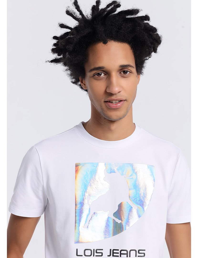 T-Shirt Homem com Estampado Branco