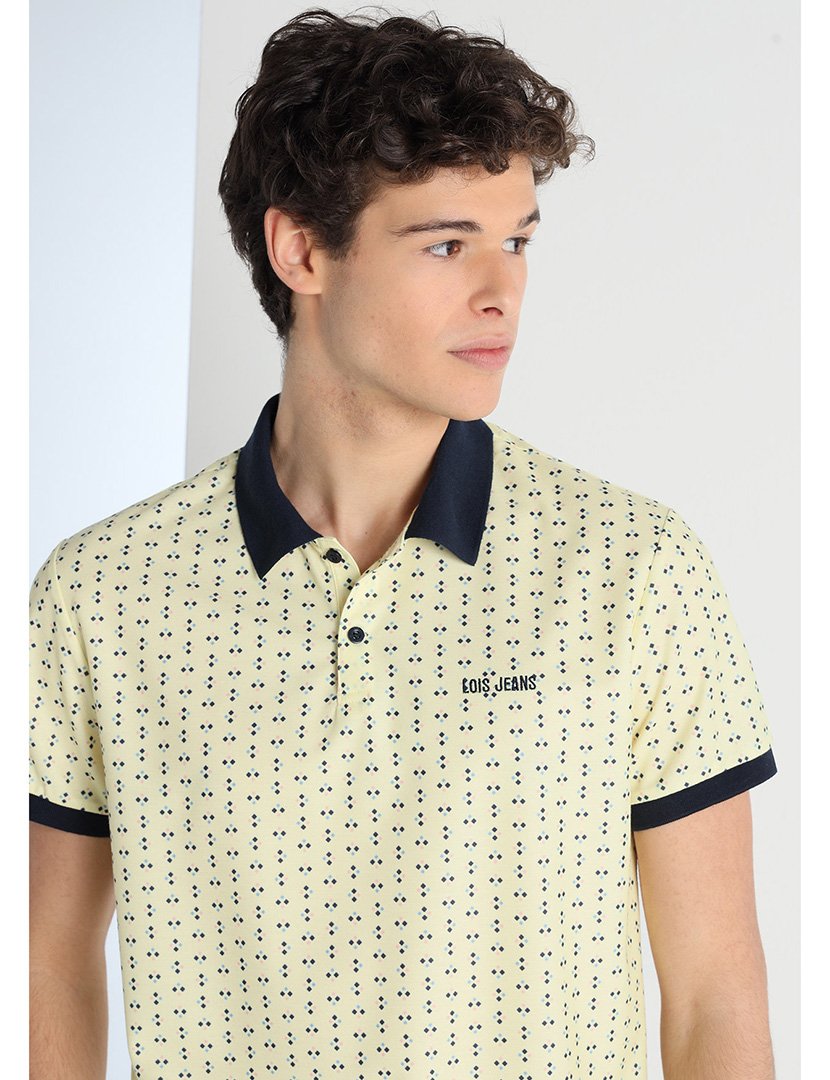 Pólo Homem com Detalhes Amarelo e Preto