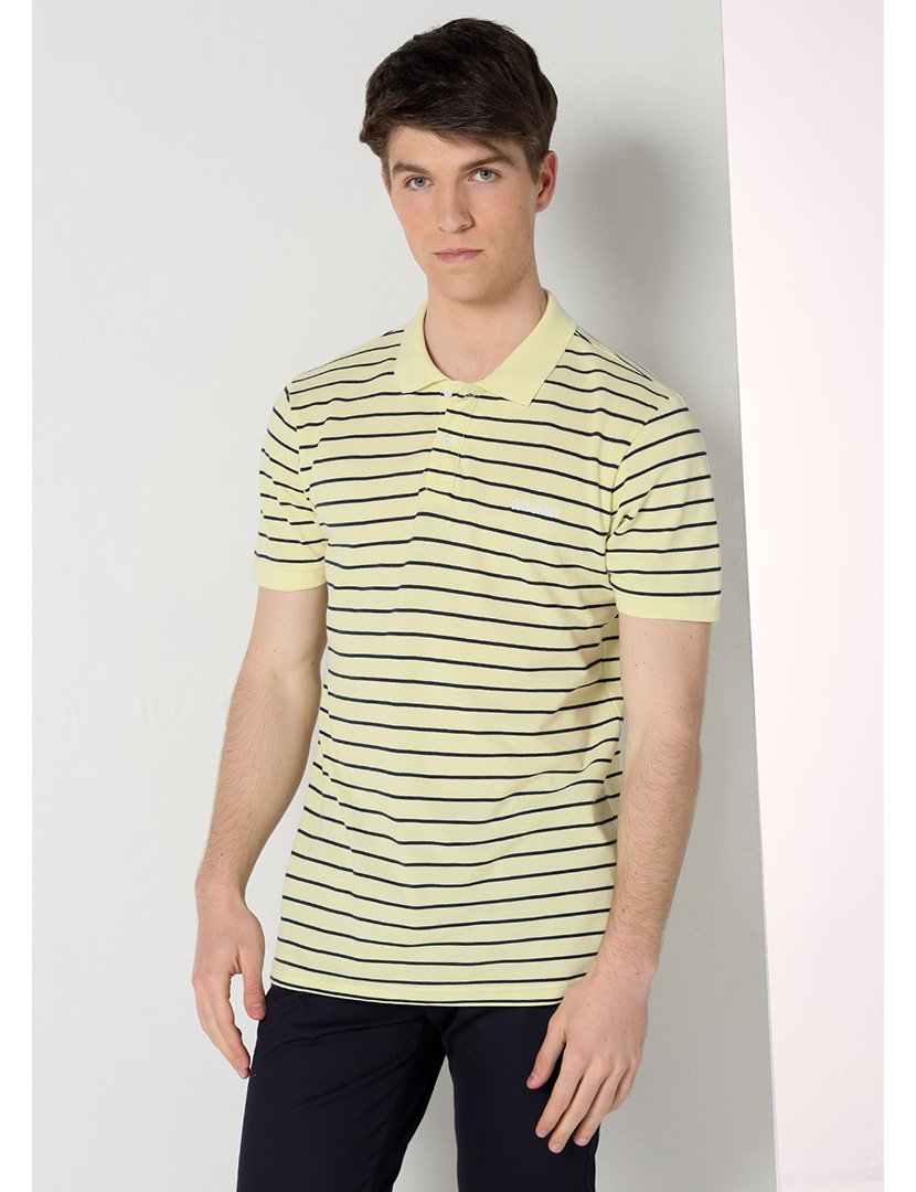 Pólo Homem com Listras Amarelo e Preto