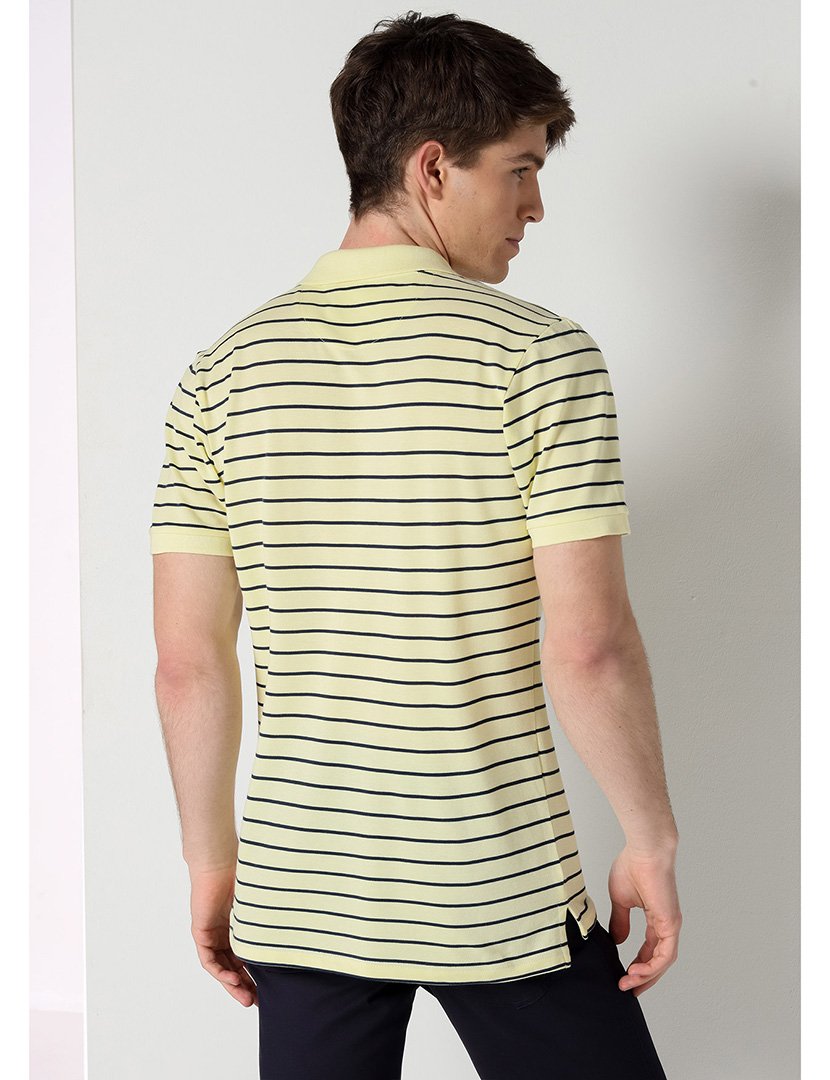 Pólo Homem com Listras Amarelo e Preto