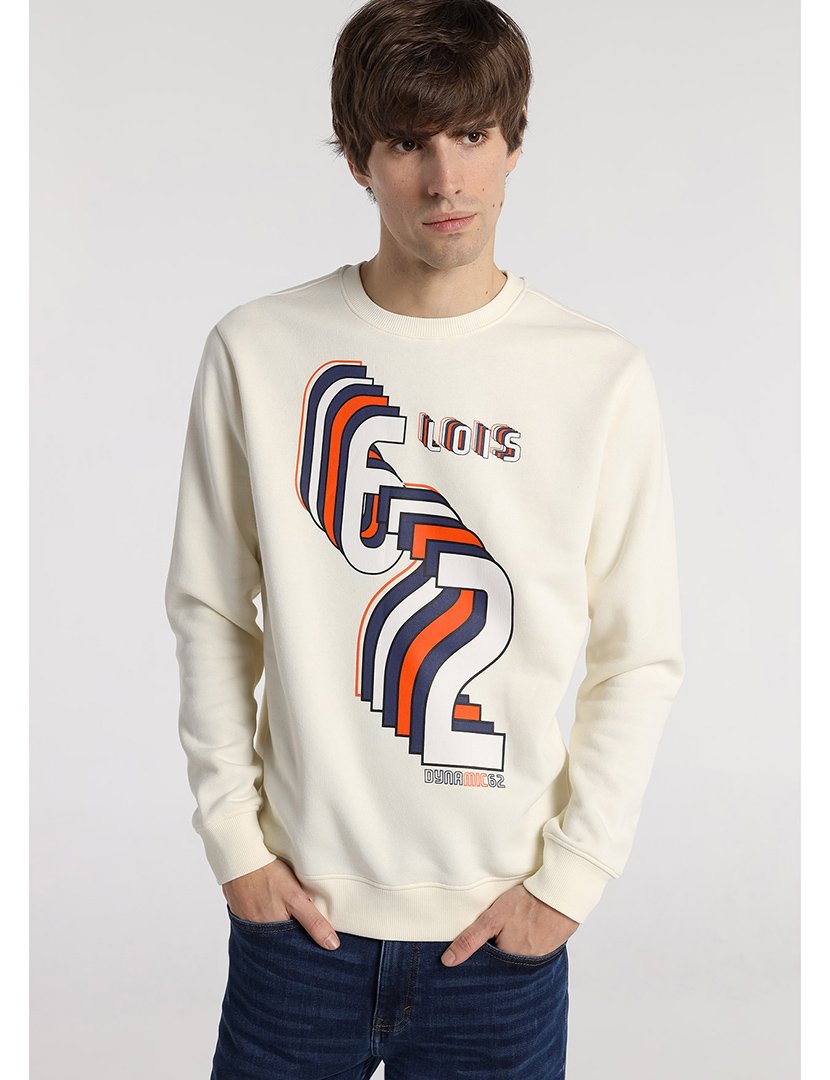 Sweatshirt Homem com Estampado Bege