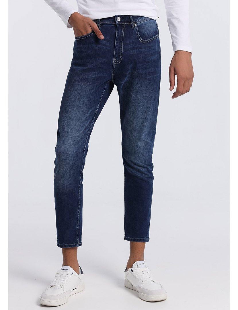 Calças Ganga Homem Skinny Cintura Média Azul