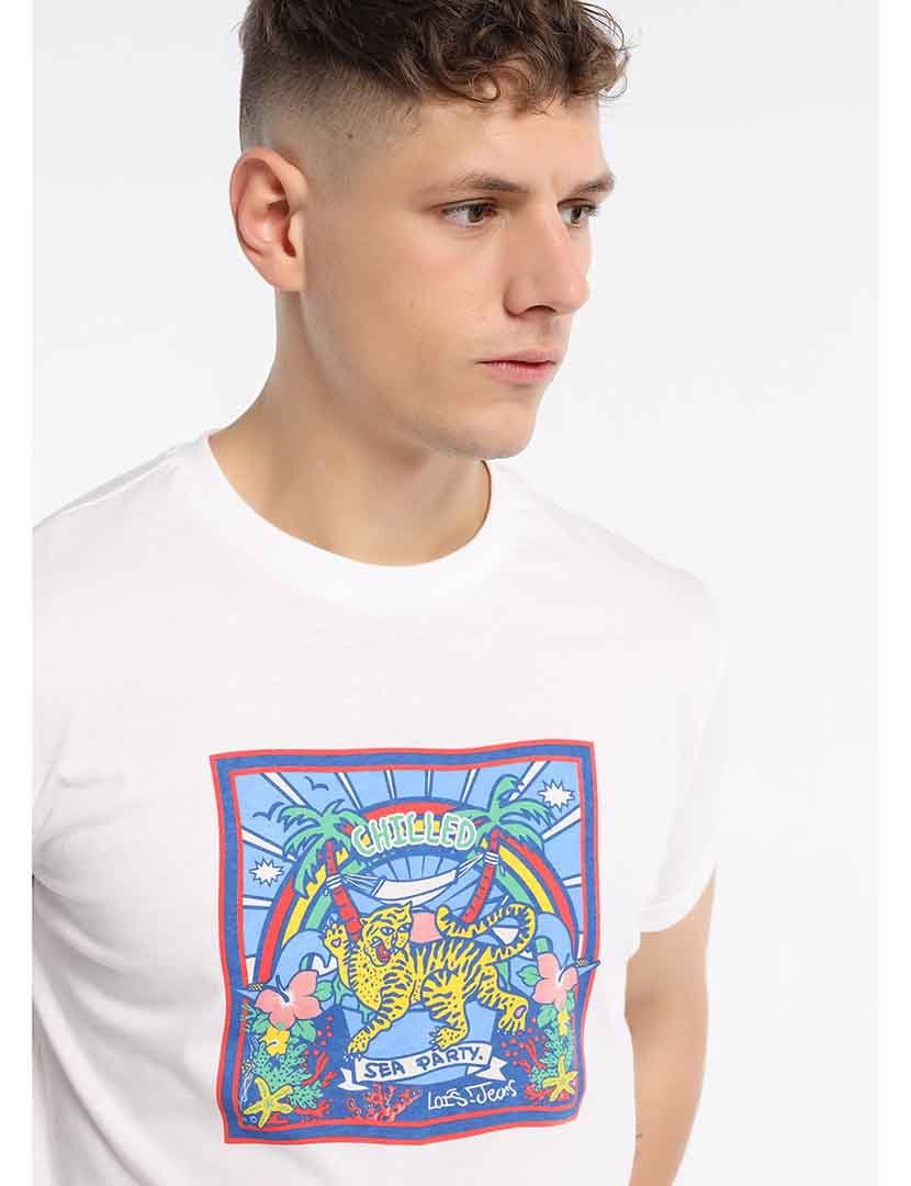 T-Shirt Homem com Estampado Branco