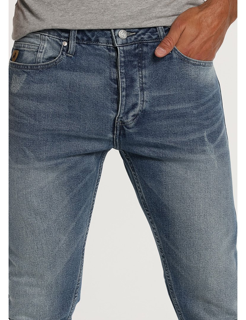 Calças Ganga Homem Slim Cintura Média Azul