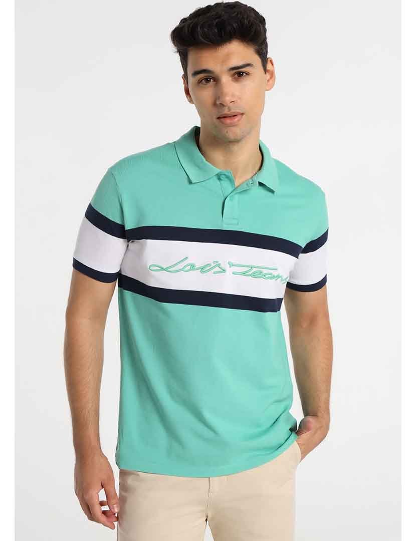 Pólo Homem com Bordado 3D Verde