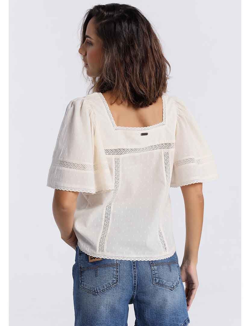 Blusa Senhora de Manga Larga Bege