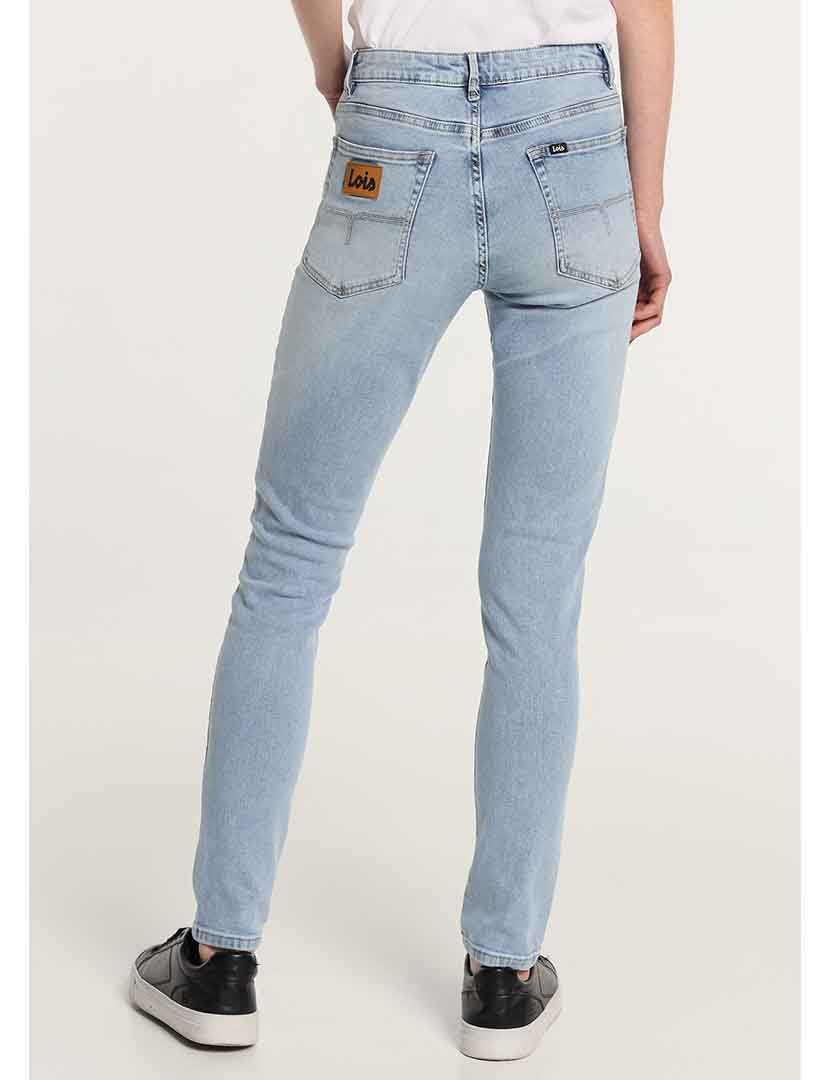 Calças Ganga Senhora Skinny Cintura Baixa Azul