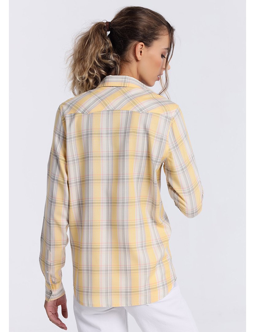 Camisa Senhora Amarelo e Castanho