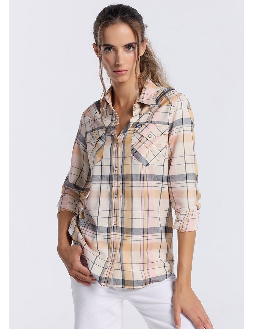 Camisa Senhora Amarelo e Castanho