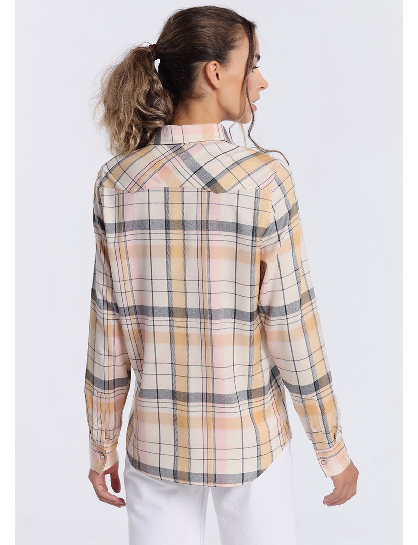 Camisa Senhora Amarelo e Castanho