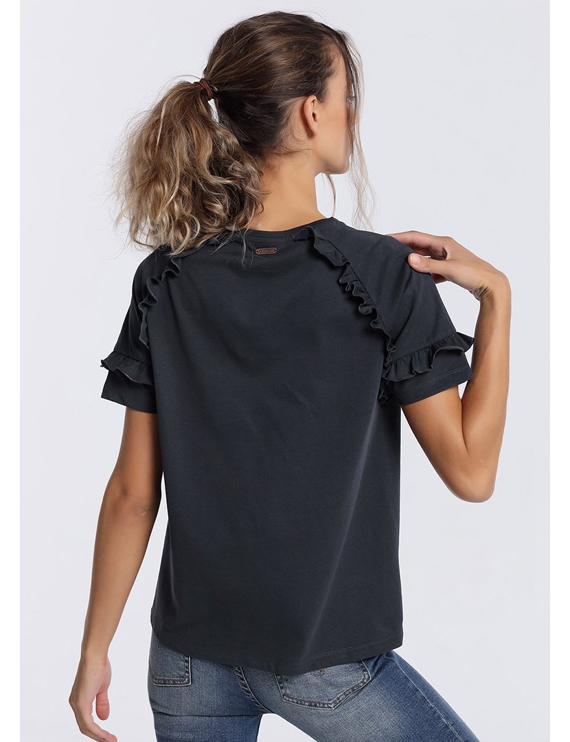 Blusa Senhora com Estampado Preto
