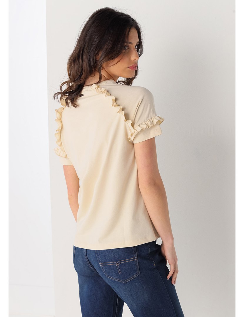 Blusa Senhora com Estampado Bege