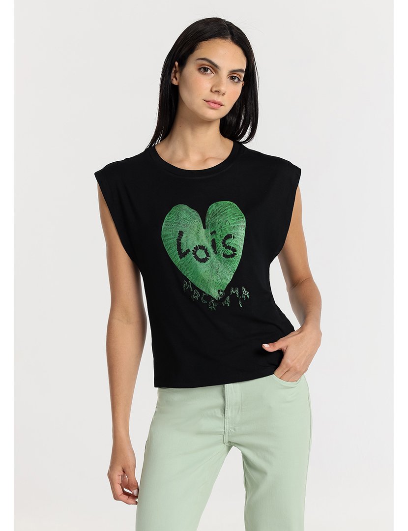 Blusa Senhora com Estampado Preto