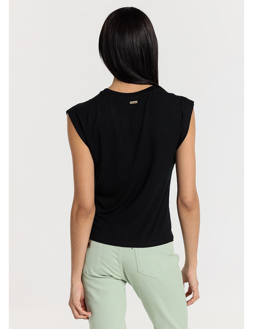 Blusa Senhora com Estampado Preto