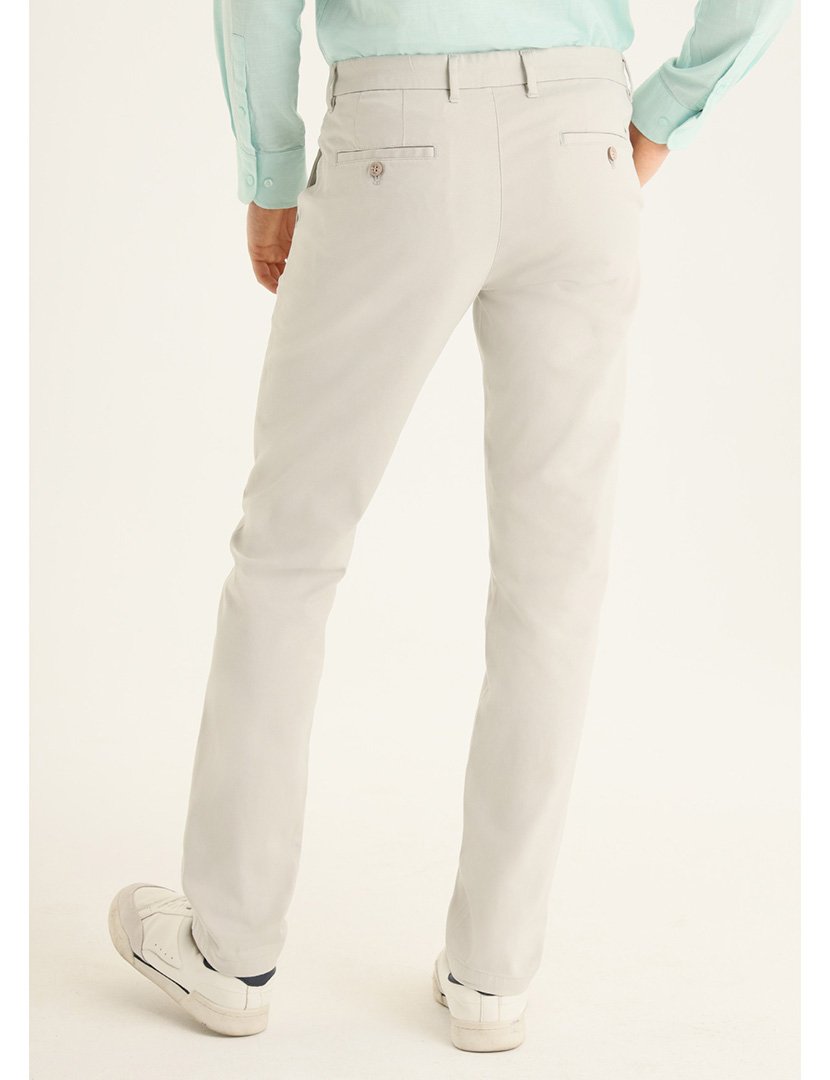 Calças Chino Homem Cintura Média Cinzento