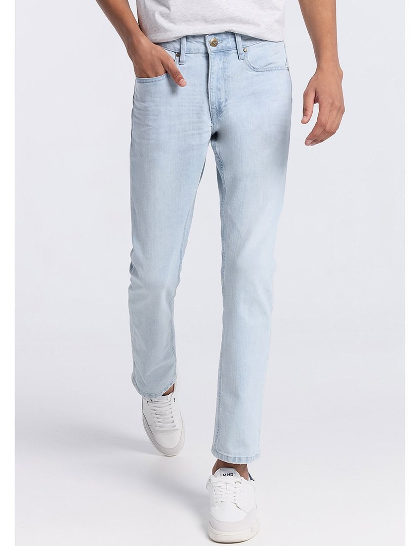 Calças Ganga Homem Slim Fit Cintura Média Azul