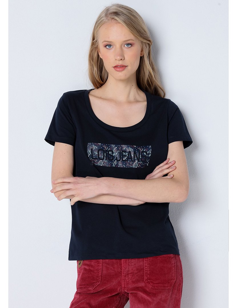 T-Shirt Senhora com Estampado Azul