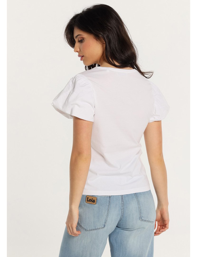 T-Shirt Manga Larga Senhora Branco